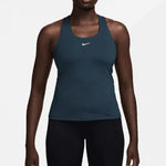 Women`s Swoosh Medium-Support Padded Sports Bra Tank Armory Navy and White Apparel Nike