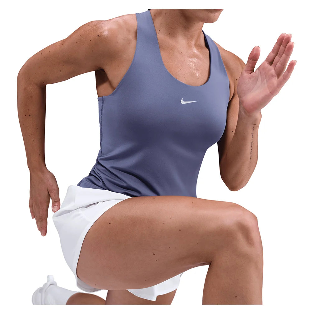 Women's Swoosh Medium-Support Padded Sports Bra Tank World Indigo and White Apparel Nike