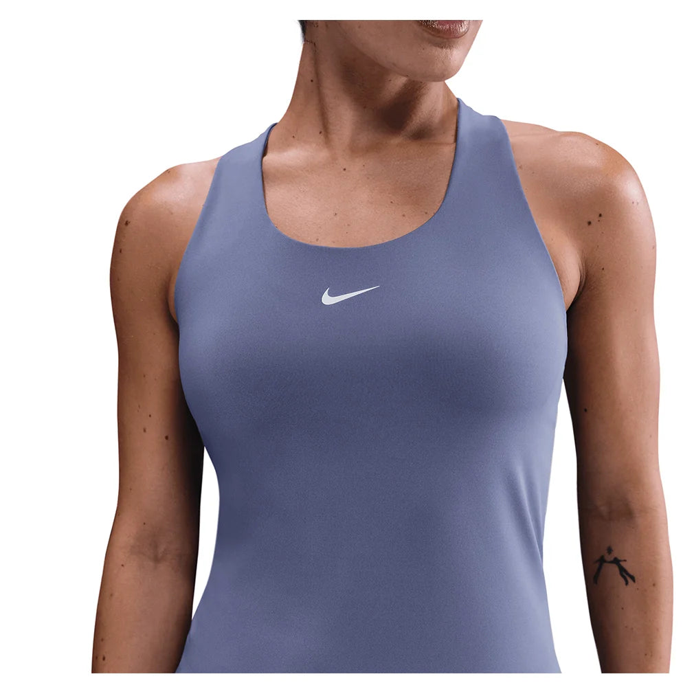 Women's Swoosh Medium-Support Padded Sports Bra Tank World Indigo and White Apparel Nike