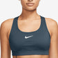 Women's Swoosh Medium Support Padded Sports Bra Armory Navy and White Apparel Nike