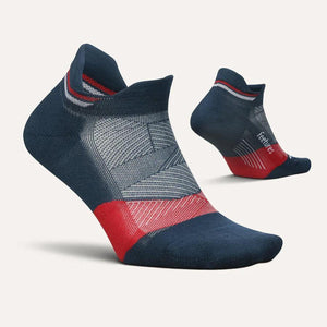 Elite Light Cushion No Show Tab Socks USA Navy Socks Feetures