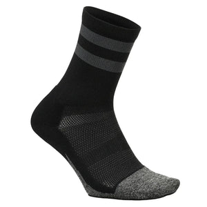 Elite Light Cushion Mini Crew Socks Black High Top Stripe Socks Feetures