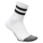 Elite Light Cushion Mini Crew Socks White High Top Stripe Socks Feetures