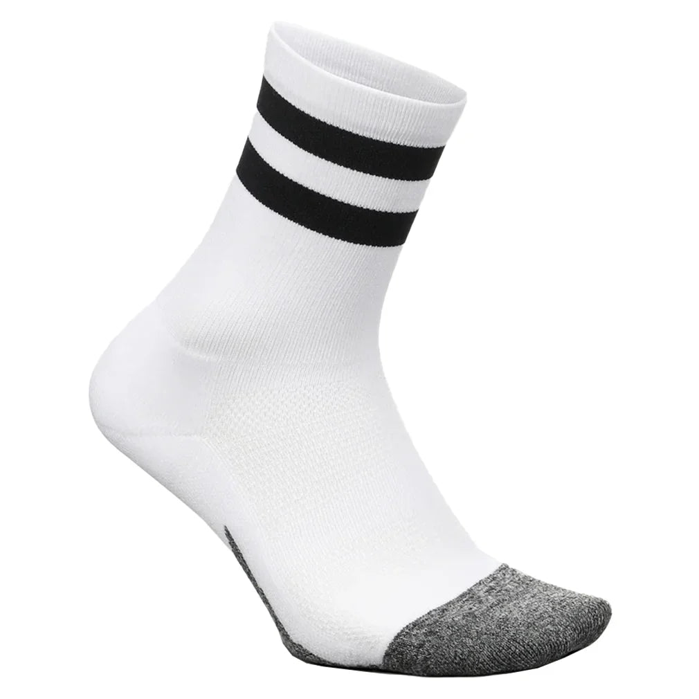Elite Light Cushion Mini Crew Socks White High Top Stripe Socks Feetures