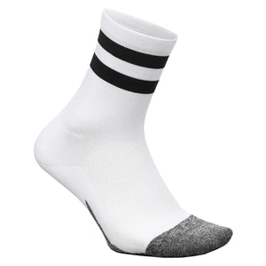 Elite Light Cushion Mini Crew Socks White High Top Stripe Socks Feetures