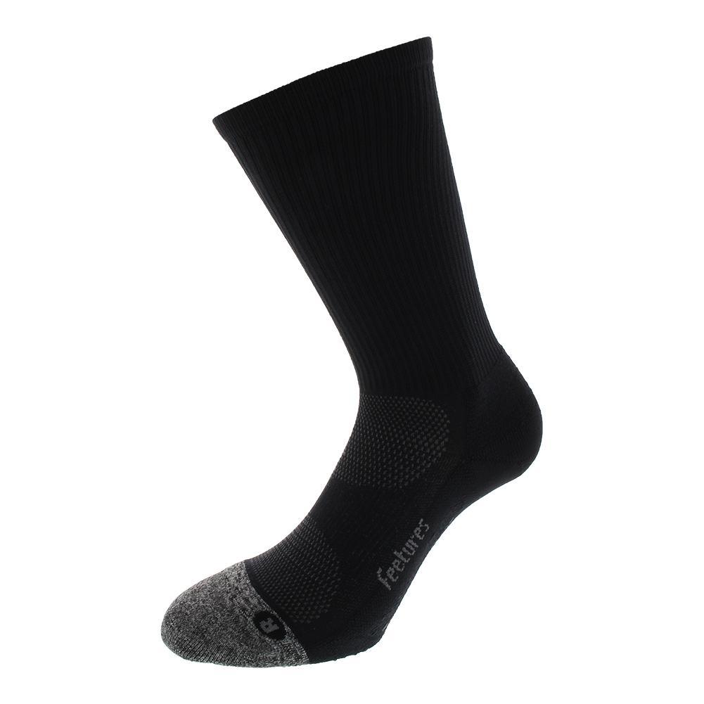 Elite Light Cushion Mini Crew Tennis Socks Black Socks Feetures