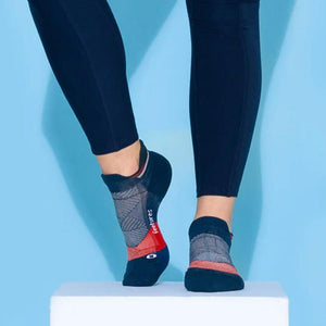 Elite Max Cushion No Show Tab Socks USA Navy Socks Feetures