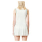 Women`s Tennis Dress with Removable Pique Shorts White and Sinople Apparel Lacoste