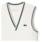 Women`s Tennis Dress with Removable Pique Shorts White and Sinople Apparel Lacoste