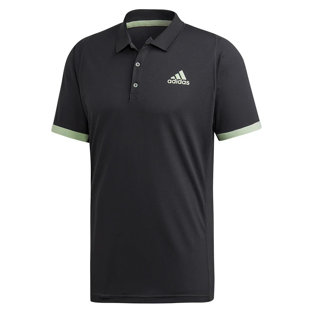 Men`s NY Tennis Polo Carbon and Glow Green Apparel Adidas