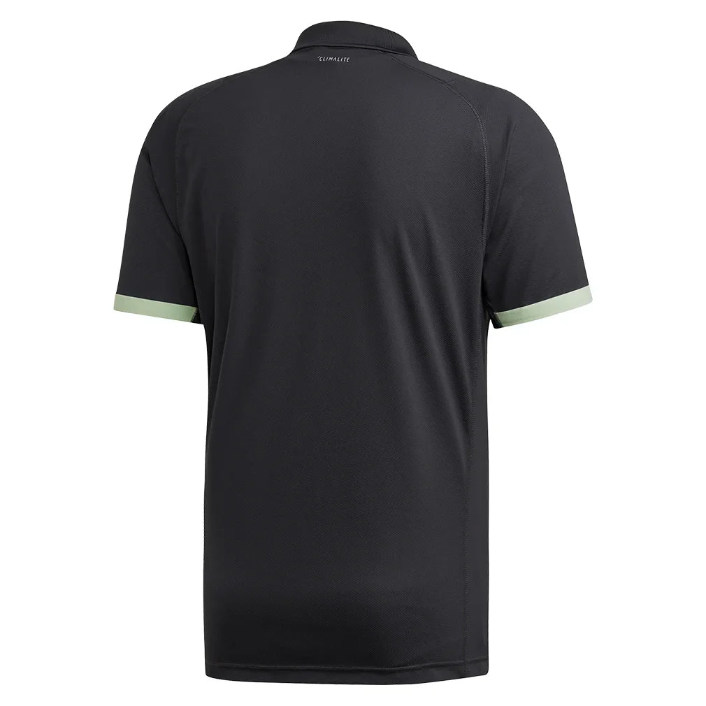 Men`s NY Tennis Polo Carbon and Glow Green Apparel Adidas
