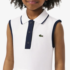 Girls' MIni-Pique Tennis Dress Blanc Apparel Lacoste