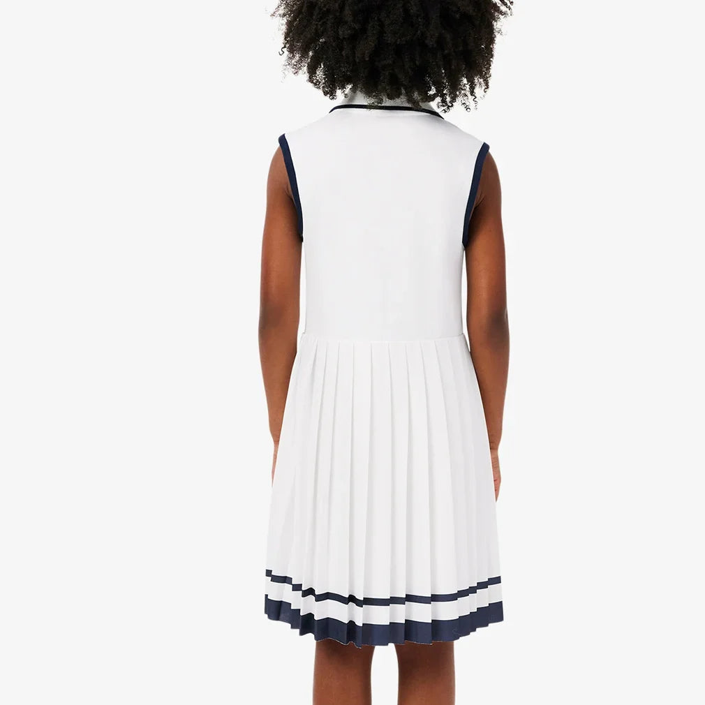 Girls' MIni-Pique Tennis Dress Blanc Apparel Lacoste