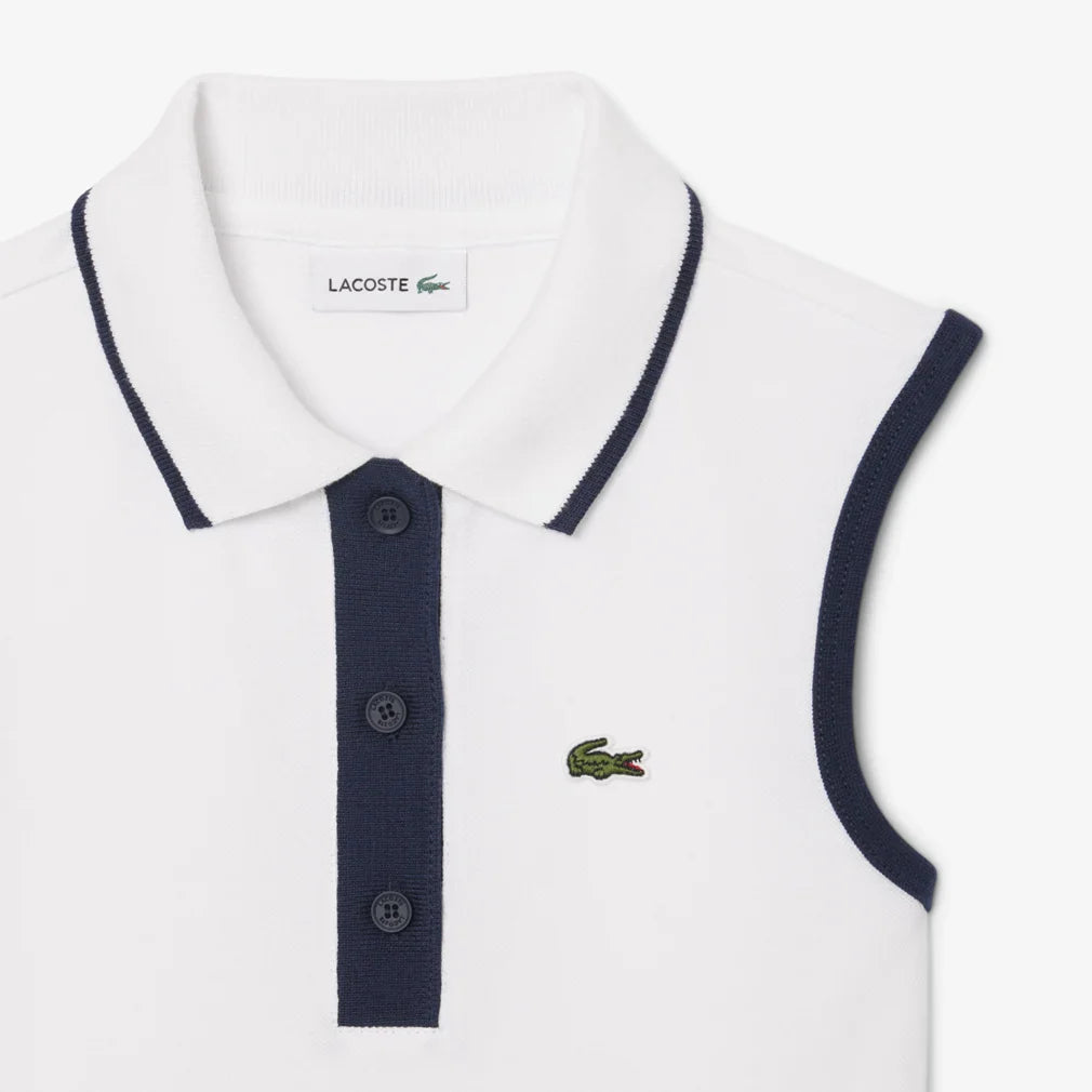 Girls' MIni-Pique Tennis Dress Blanc Apparel Lacoste