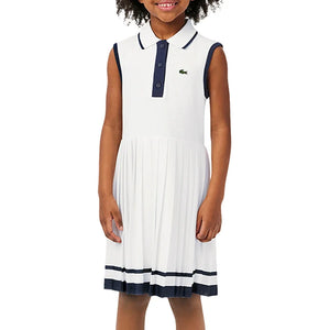 Girls' MIni-Pique Tennis Dress Blanc Apparel Lacoste