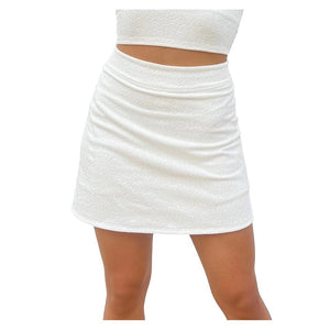 Women's One More Time High Waisted Tennis Skort White Leopard Apparel Eleven