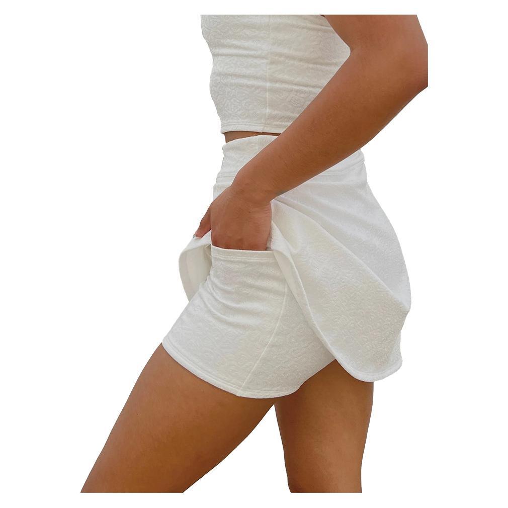 Women's One More Time High Waisted Tennis Skort White Leopard Apparel Eleven