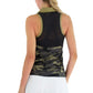 Women`s Neisha Classic Tennis Polo Tank Camo and Black Apparel Inphorm