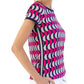Women`s Harper Crew Neck Tennis Top Geo Print and Ink Apparel Inphorm