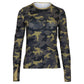 Women`s Parker Long Sleeve Tennis Top Camo and Golden Green Apparel Inphorm