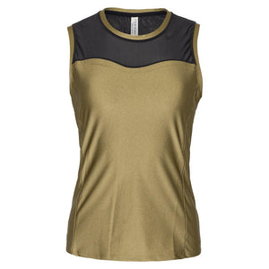 Women`s Elise Tennis Tank Golden Green and Black Apparel Inphorm