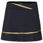 Women`s Elle 13.5 Inch Tennis Skort Black and Golden Green Apparel Inphorm