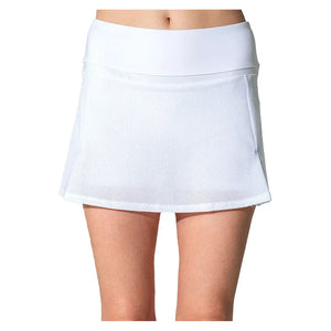 Women`s Anna 13.5 Inch Tennis Skort White and Veridian Apparel Inphorm