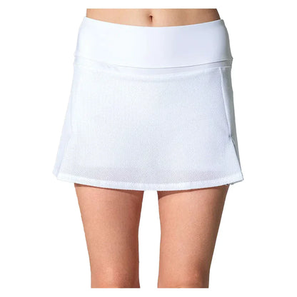 Women`s Anna 13.5 Inch Tennis Skort White and Veridian Apparel Inphorm