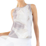Women`s Audrey Tennis Tank Latte Print Apparel Inphorm