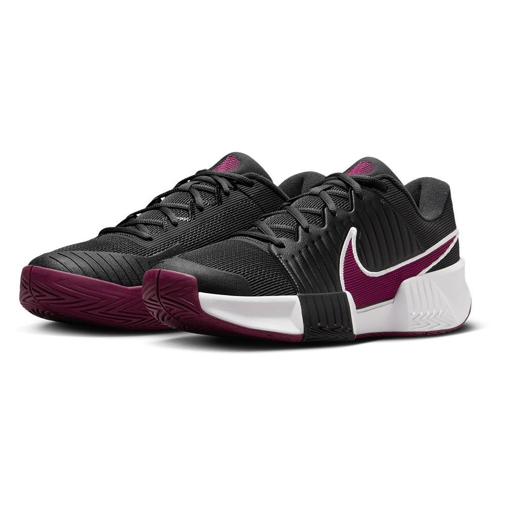 Mens GP Challenge Pro Tennis Shoes Dark Smoke Grey and Sangria Footwear Nike