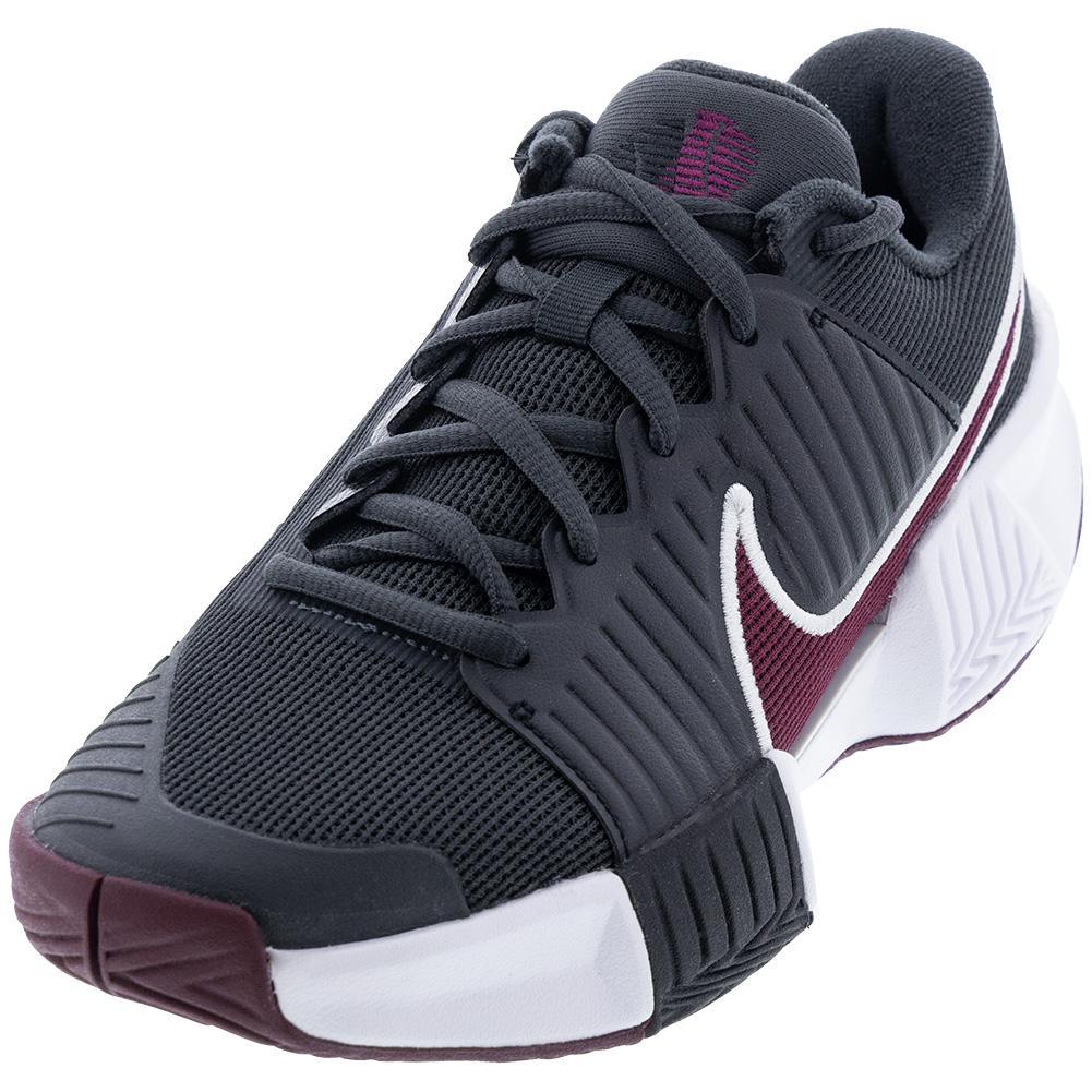 Mens GP Challenge Pro Tennis Shoes Dark Smoke Grey and Sangria Footwear Nike