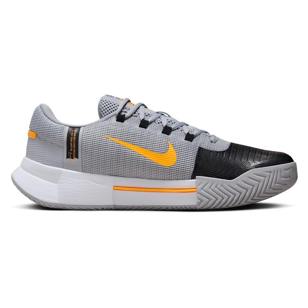 Men's Zoom GP Challenge 1 Tennis Shoes Wolf Grey and Laser Orange Footwear Nike