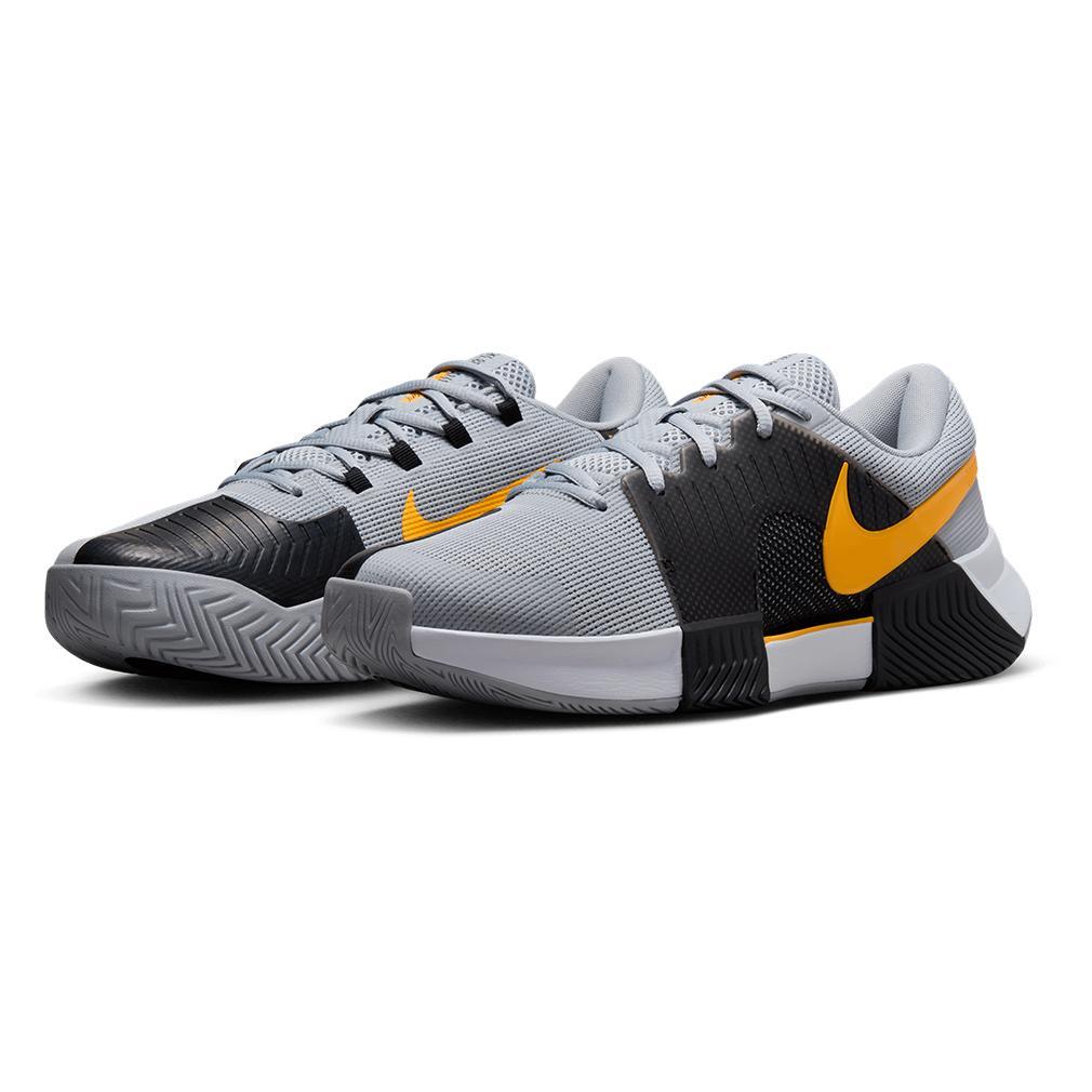 Men's Zoom GP Challenge 1 Tennis Shoes Wolf Grey and Laser Orange Footwear Nike