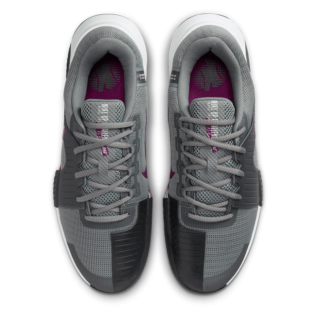 Mens Zoom GP Challenge 1 Tennis Shoes Smoke Grey and Sangria Footwear Nike
