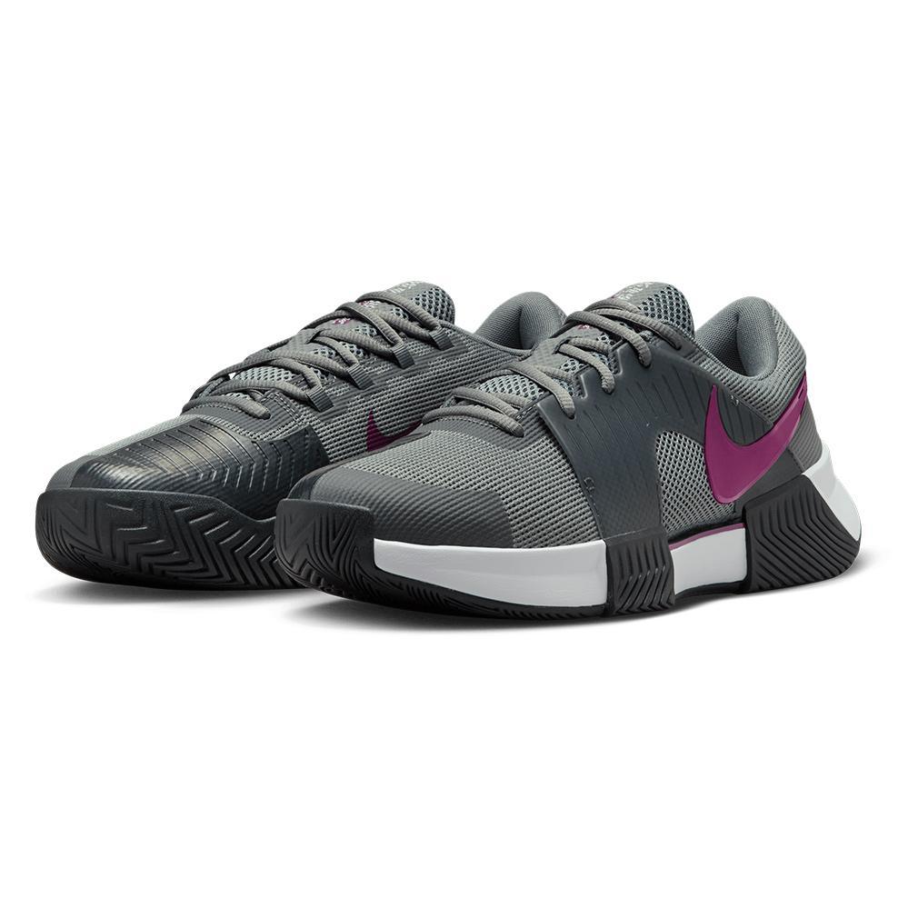 Mens Zoom GP Challenge 1 Tennis Shoes Smoke Grey and Sangria Footwear Nike