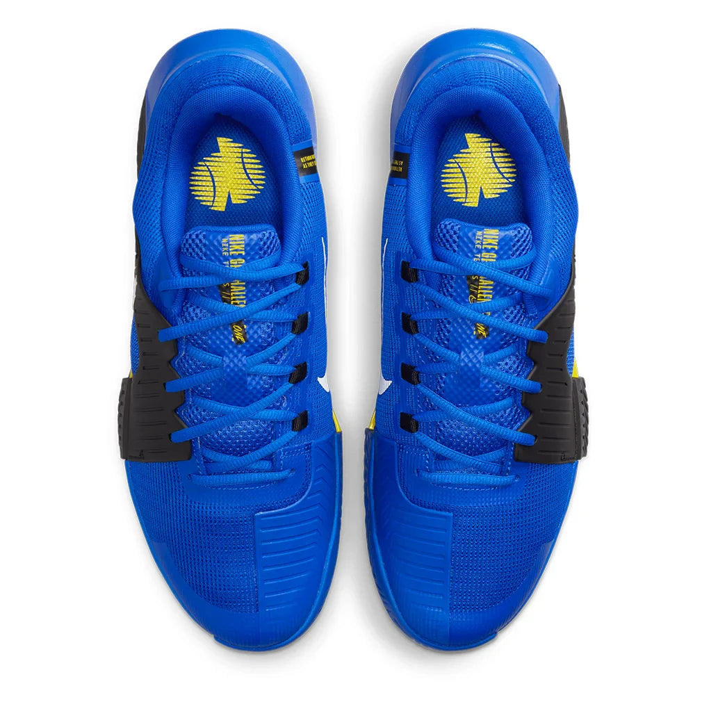 Men`s Zoom GP Challenge 1 Tennis Shoes Racer Blue and White Footwear Nike