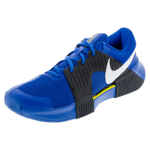 Men`s Zoom GP Challenge 1 Tennis Shoes Racer Blue and White Footwear Nike