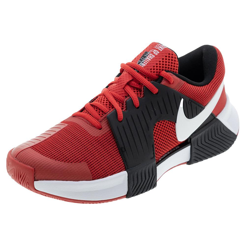 Men`s Zoom GP Challenge 1 Tennis Shoes University Red and White Footwear Nike