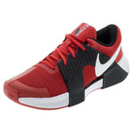 Men`s Zoom GP Challenge 1 Tennis Shoes University Red and White Footwear Nike