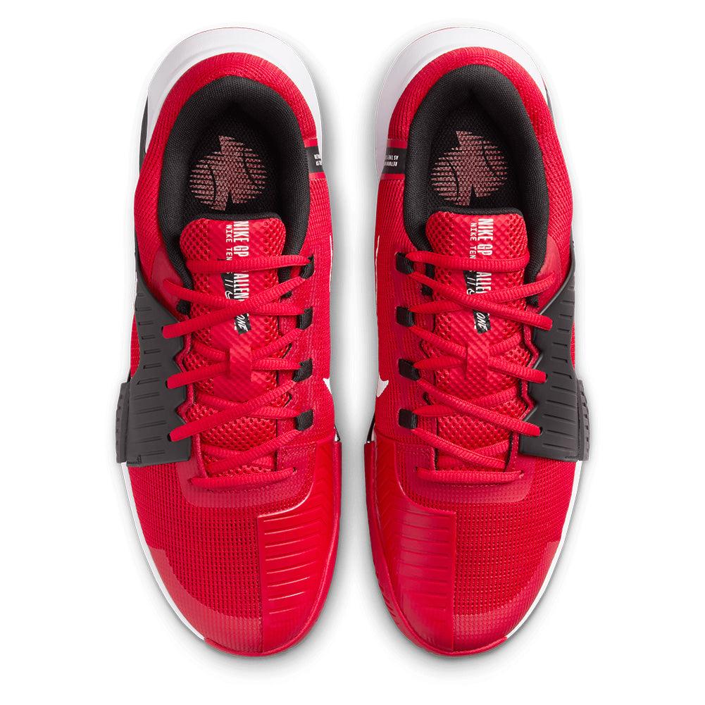 Men`s Zoom GP Challenge 1 Tennis Shoes University Red and White Footwear Nike