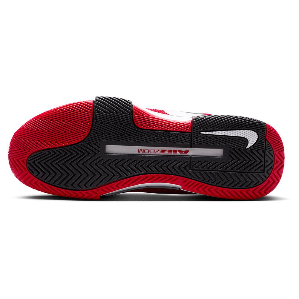 Men`s Zoom GP Challenge 1 Tennis Shoes University Red and White Footwear Nike