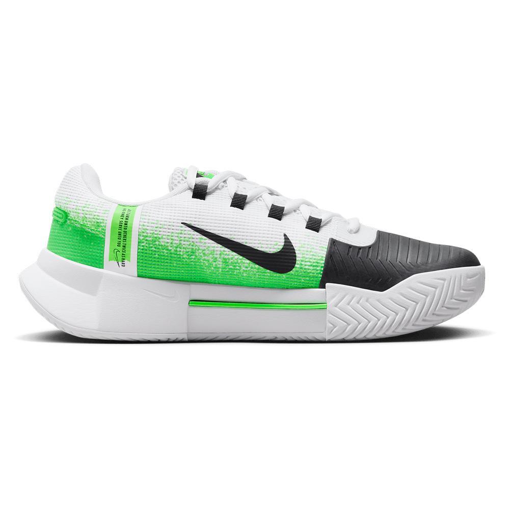Women's Zoom GP Challenge 1 Tennis Shoes White and Poison Green Footwear Nike