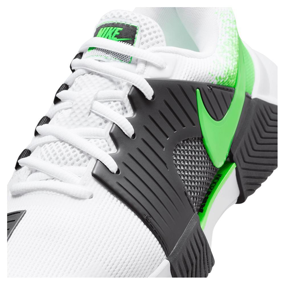 Women's Zoom GP Challenge 1 Tennis Shoes White and Poison Green Footwear Nike