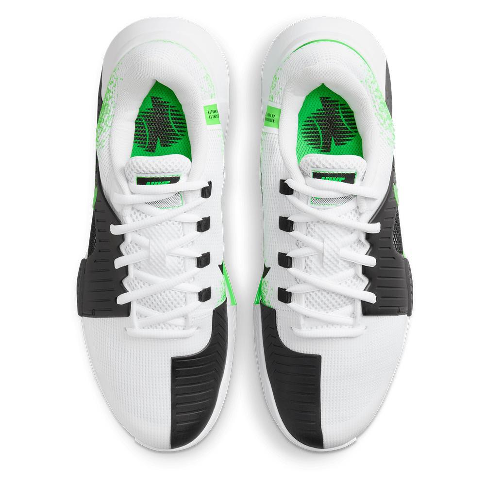 Women's Zoom GP Challenge 1 Tennis Shoes White and Poison Green Footwear Nike