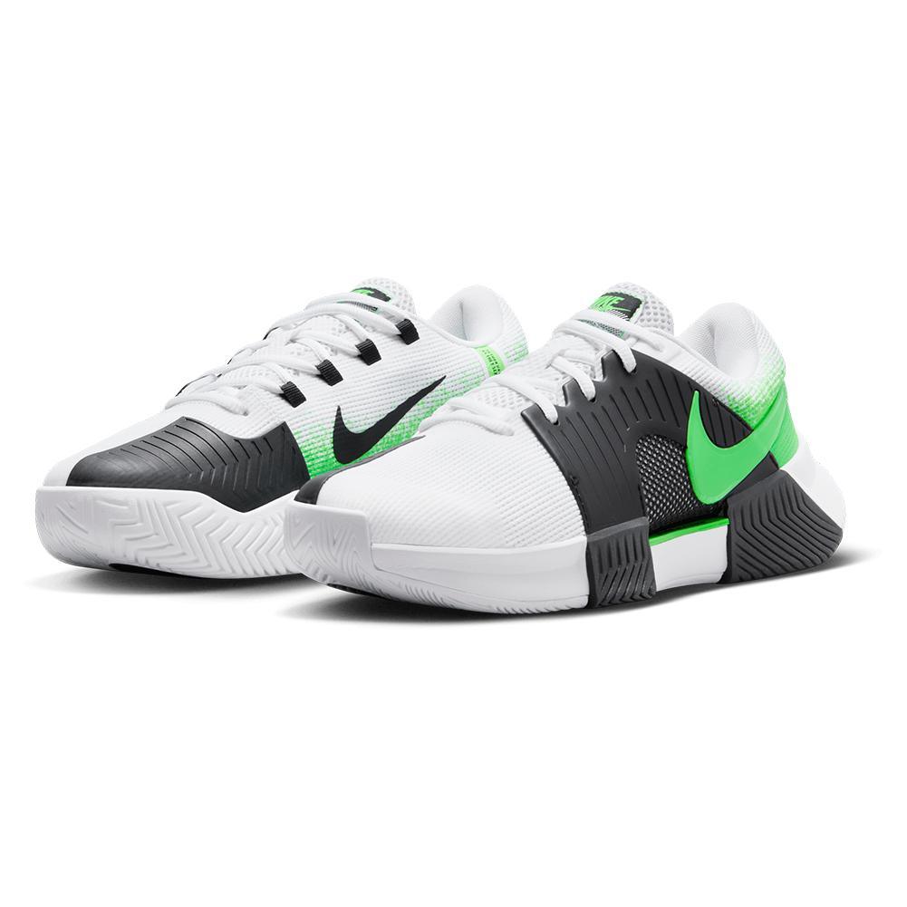 Women's Zoom GP Challenge 1 Tennis Shoes White and Poison Green Footwear Nike