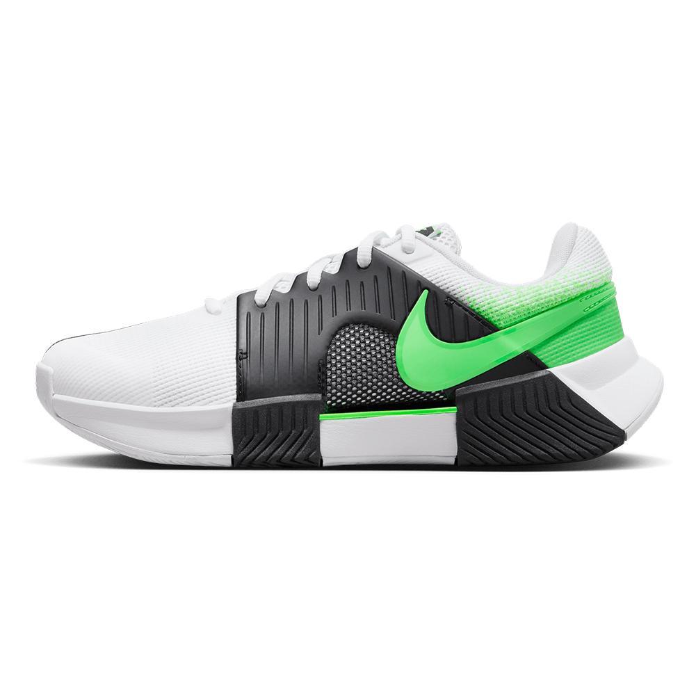 Women's Zoom GP Challenge 1 Tennis Shoes White and Poison Green Footwear Nike