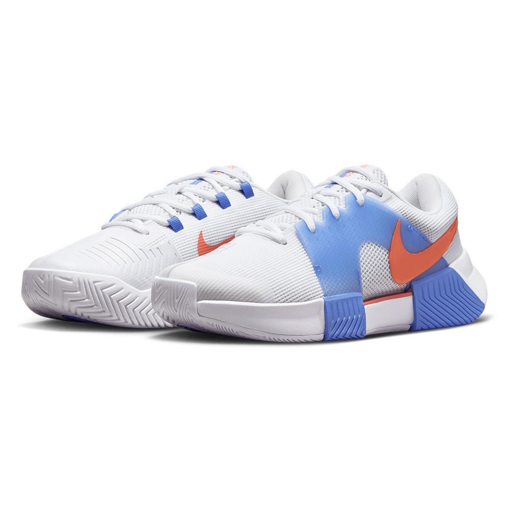Women`s Zoom GP Challenge 1 Tennis Shoes White and Lt Wild Mango Footwear Nike
