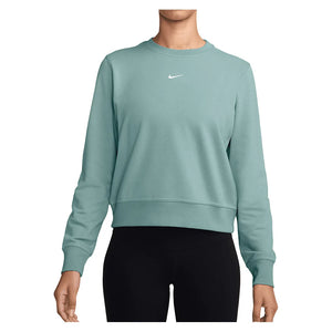Women`s One Dri-FIT Crew-Neck French Terry Sweatshirt Cannon and White Apparel Nike