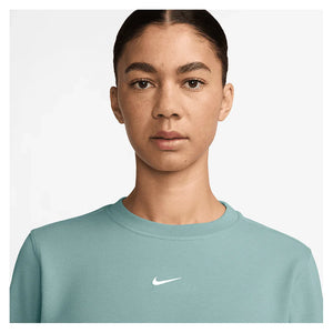 Women`s One Dri-FIT Crew-Neck French Terry Sweatshirt Cannon and White Apparel Nike