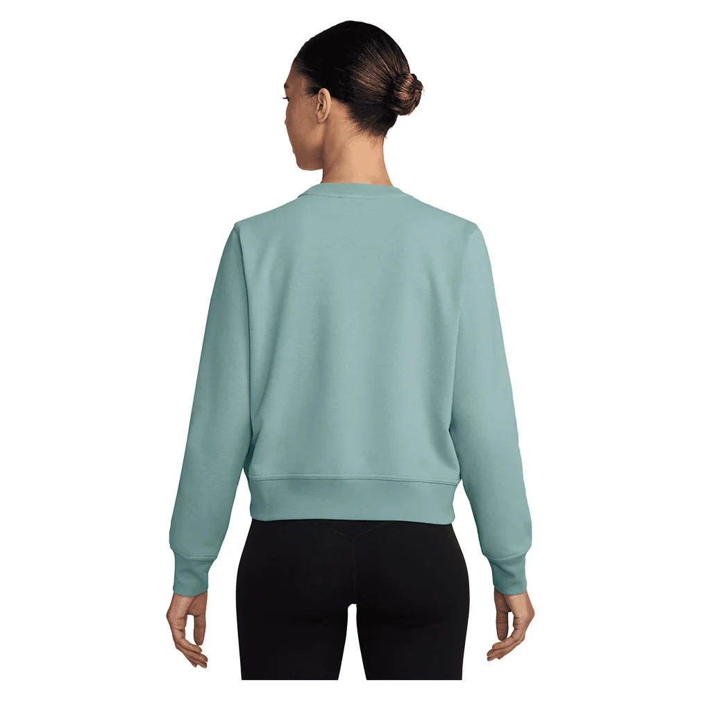 Women`s One Dri-FIT Crew-Neck French Terry Sweatshirt Cannon and White Apparel Nike